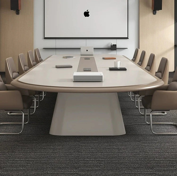 Painted Conference Table, Long Table, Modern and Minimalist Conference Room, Conference Table, Strip Negotiation Table and Chair