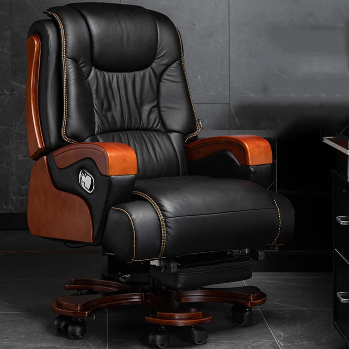 Design Executive Editor Office Chair Swivel Leather Rolling Salon Revolving Chairs Relax Wooden Silla De Oficina Office Supplies