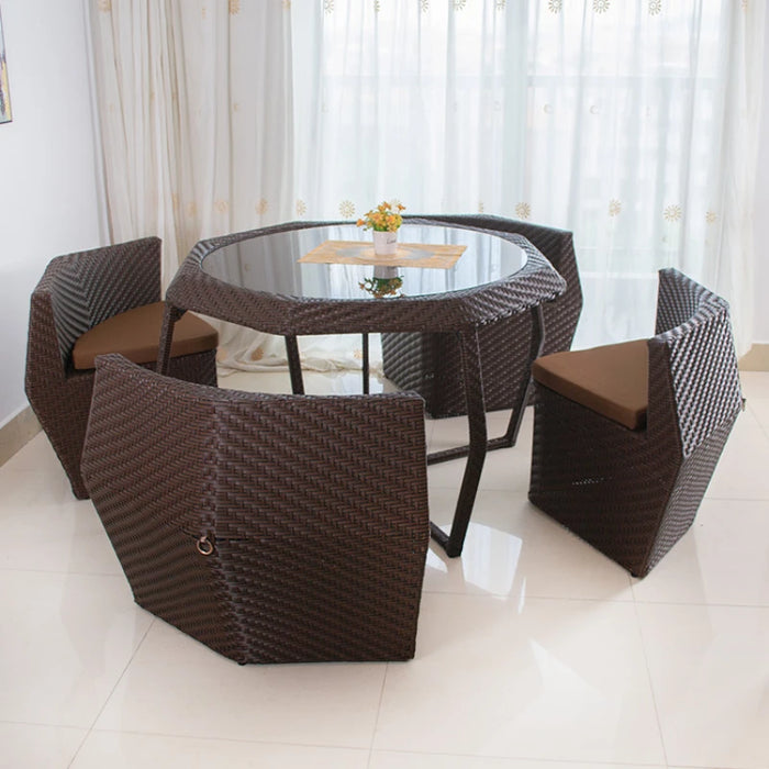 Outdoor Table and Chair Leisure PE Rattan Combination Villa Courtyard Garden Guest House Creative Garden Furniture Sets WKGF