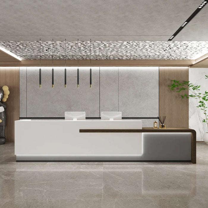Corner Desktop Reception Desk Console Service Computer Modern Reception Desk Workbench Toonbank Receptie Office Furniture