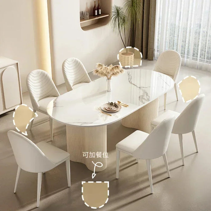 Oval Design Dining Tables Living Room Nordic Coffe Marble Modern Dining Tables Kitchen Luxury Mesa Comedor Home Furniture SR50DT