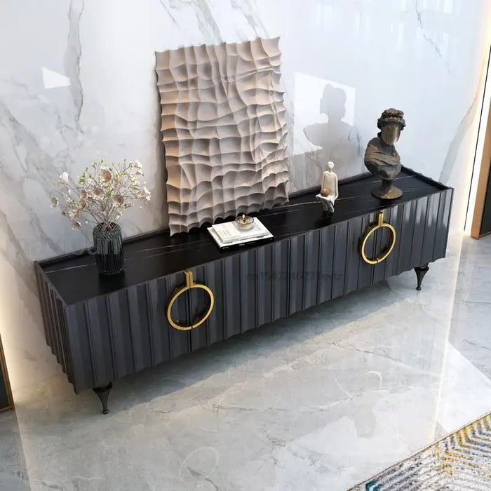 Italian High-End Light Luxury Floor Cabinet Modern Minimalist Home Living Room Furniture Large Villa New Rock Board Tv Stands