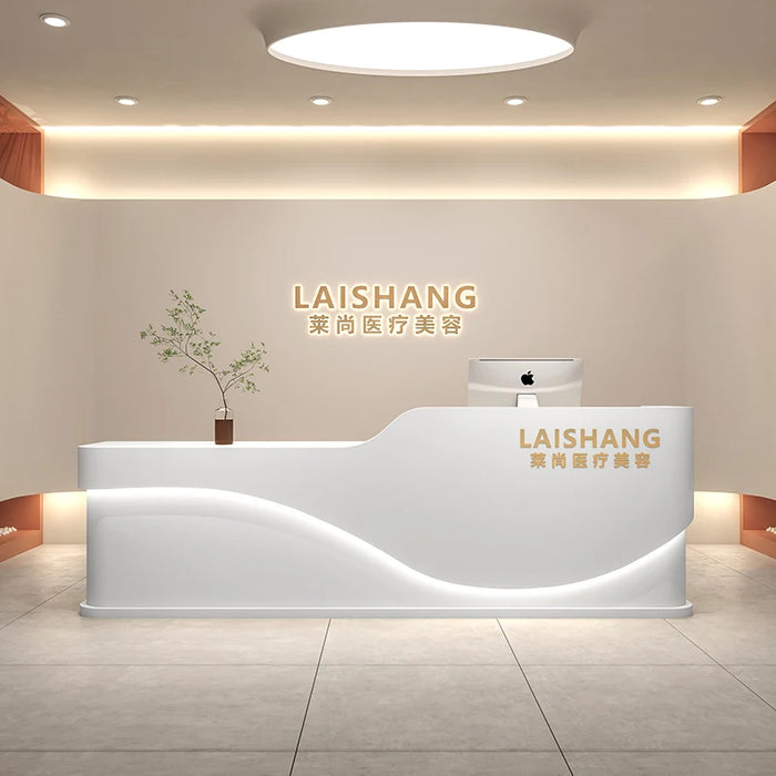 Service Console Reception Desk Standing Office Counter Cashiers Reception Desk Executive Scrivania Reseption Luxury Furniture
