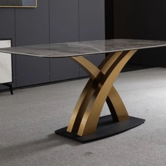 Italian Dining Table Basse Dining Room Industrial Hotel Kitchen Black Golden Stainless Steel Mesas Redondas Luxury Furniture