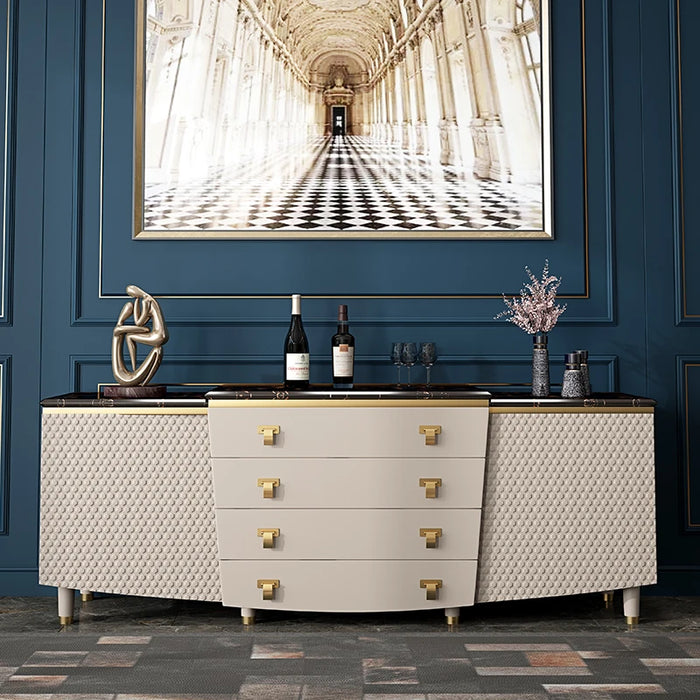 Italian light luxury marble dining side cabinet Modern living room luxury against the wall porch table restaurant locker