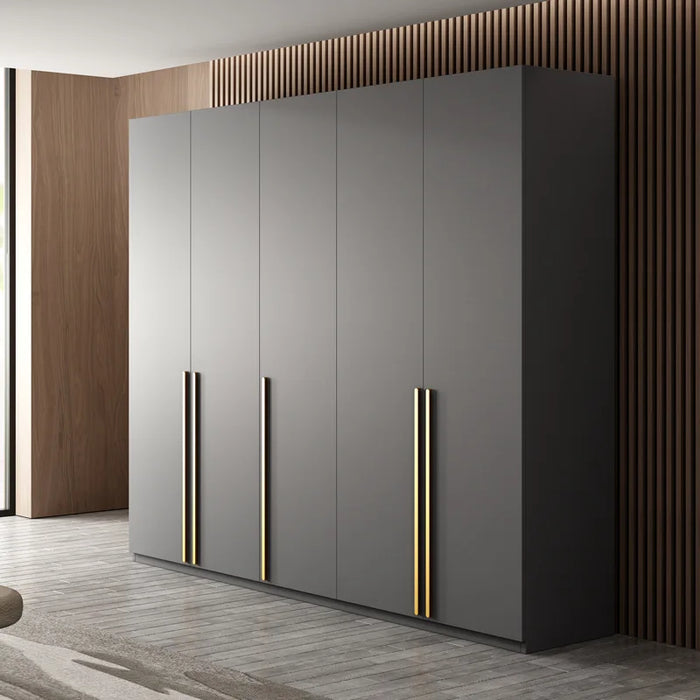 Simple modern wardrobe solid wood multilayer board household bedroom large combination cabinet rental room solid wood wardrobe