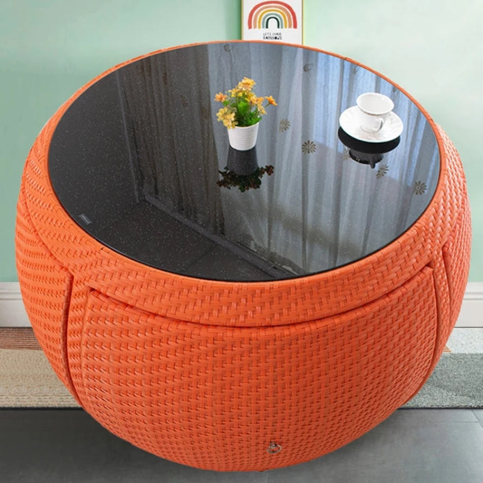 Outdoor Table and Chair Leisure PE Rattan Combination Villa Courtyard Garden Guest House Creative Garden Furniture Sets WKGF