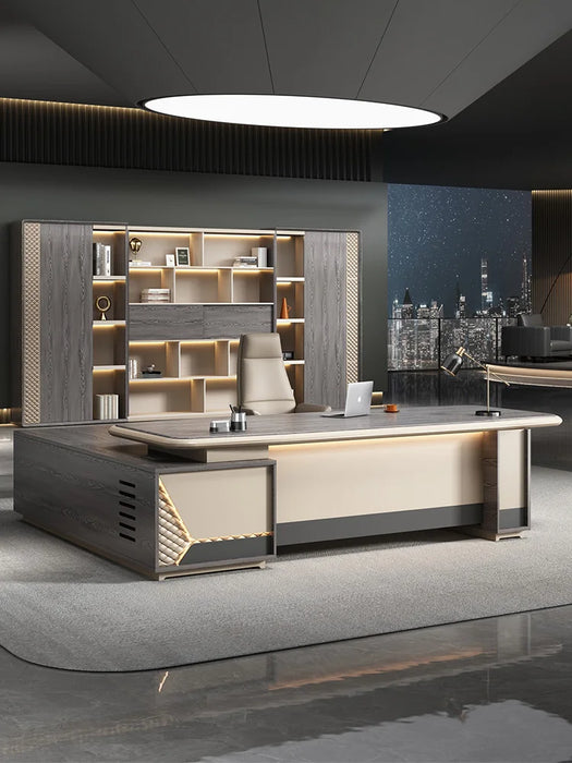 Simple office desk Modern baking varnish office desk chair combination Large shift office furniture