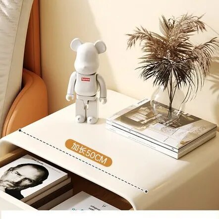 Simple Light Luxury Bedroom Solid Wood Bedside Cabinet Italian Storage House Quiet Wind Bedside Cabinet Modern