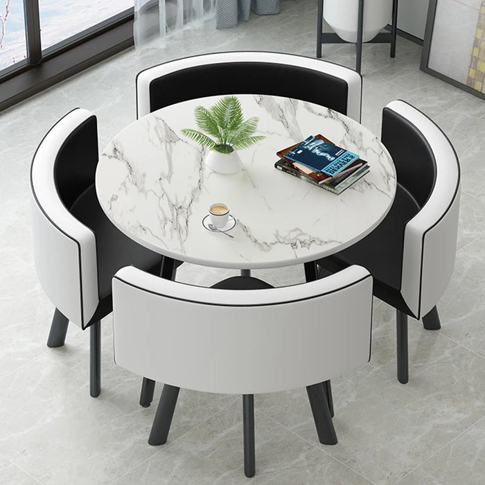 Simple Dining Room Sets Reception Desk Chair Combination One Four Chairs Office Leisure Round Mesas De Jantar Kitchen Furniture