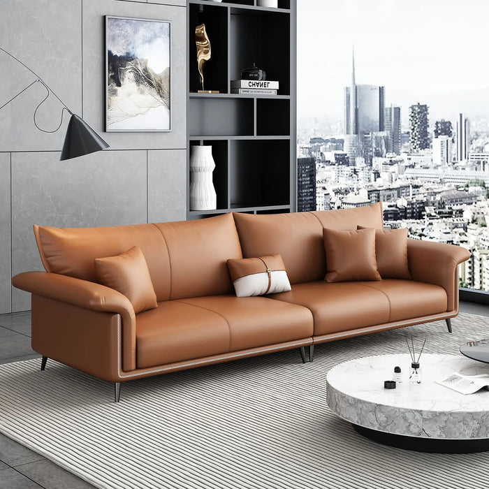 Italian luxury leather office sofa combination suit leather sofa for business reception