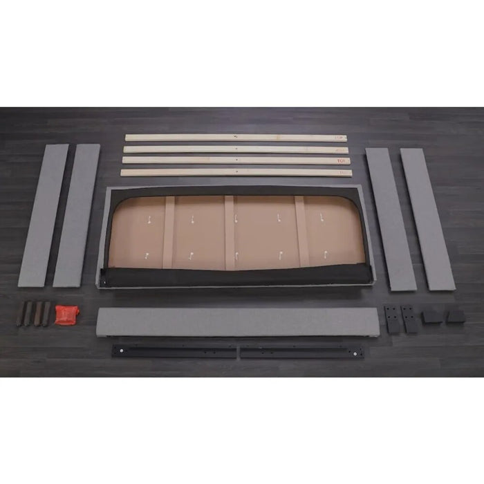 Crown Mark Erin Upholstered Panel Bed in Black,  Bedroom Furniture,  Bed Frame