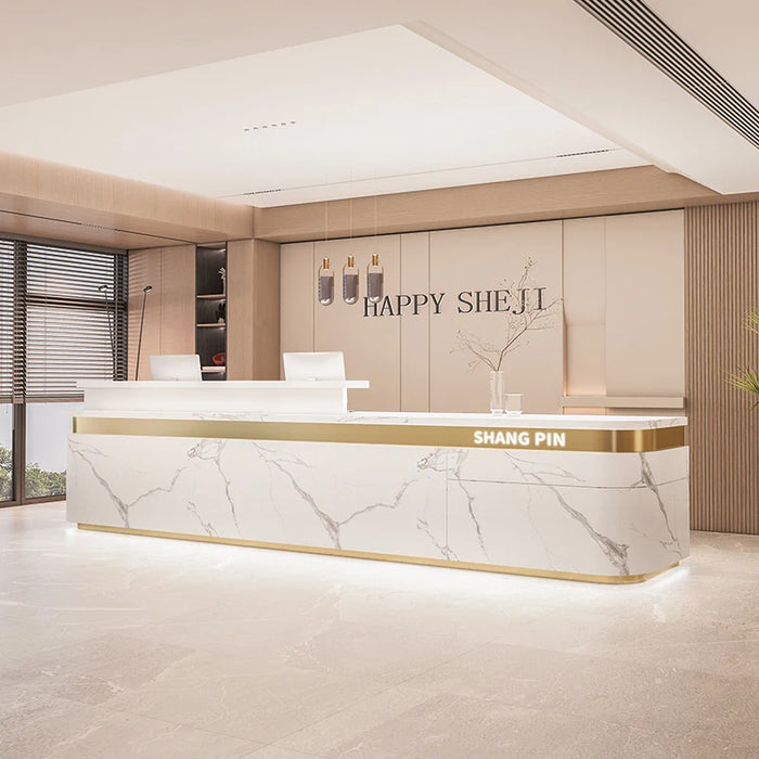Counter Reception Desk Front Salon Mobile Modern Service Desk Wooden Computer Cashiers Scrivania Ufficio Lavoro Furniture