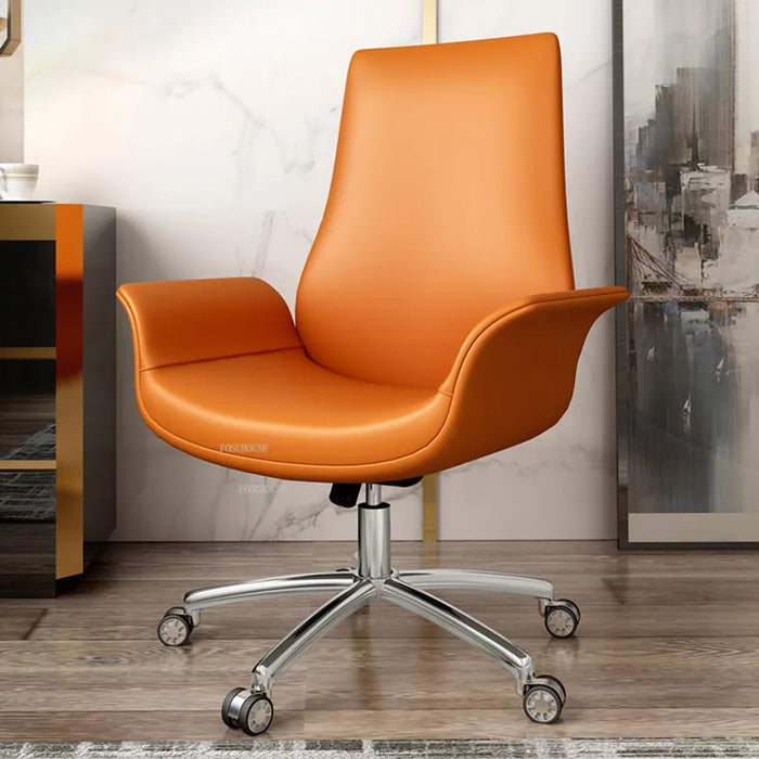 Italian Light Luxury Leather Office Chairs Modern Nordic Computer Chair Lift Swivel Chair Backrest Gaming Chair Office Furniture