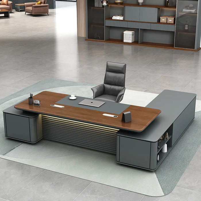 Corner Computer Desk Standing Drawers Filing Work Executive Office Desk Writing Modern Escritorios De Oficina Office Furniture