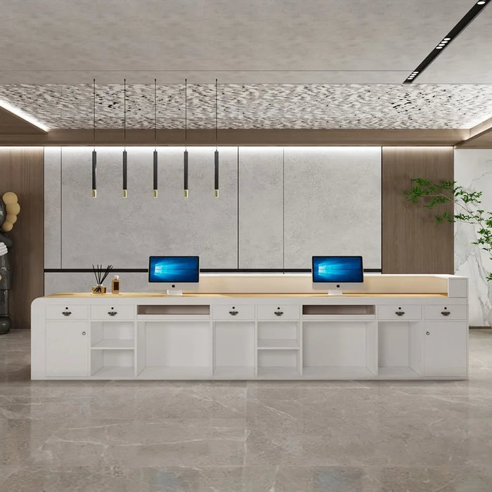 Corner Desktop Reception Desk Console Service Computer Modern Reception Desk Workbench Toonbank Receptie Office Furniture
