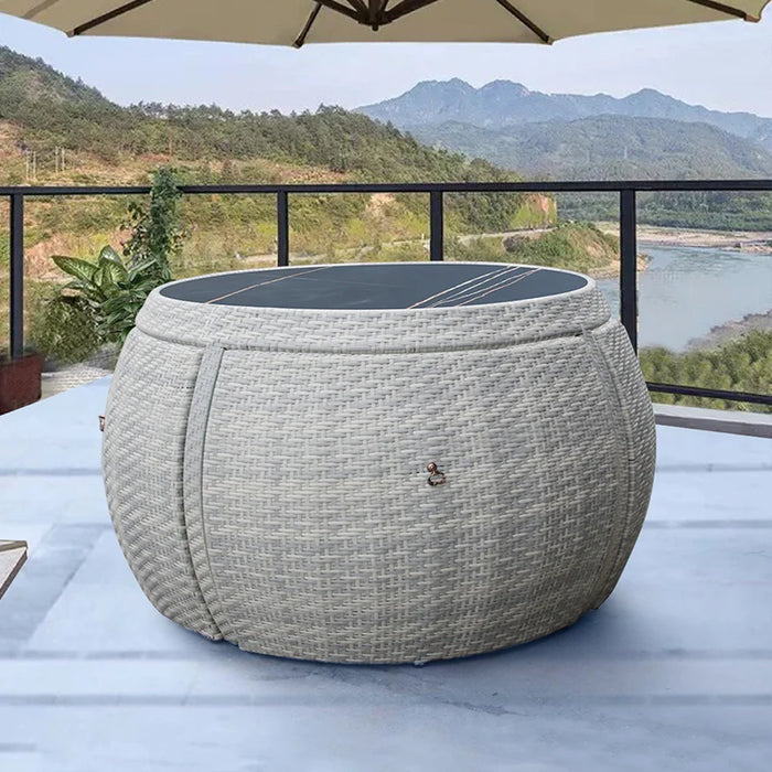 Outdoor Patio Tables And Chairs Casual Guest House Terrace Rattan Chairs Villa Garden Waterproof Sun Protection Outdoor WKGF