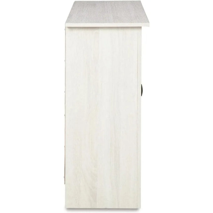 Signature Design by Ashley Turnley Farmhouse Accent Cabinet or TV Stand, Fits TVs up to 52", Whitewash