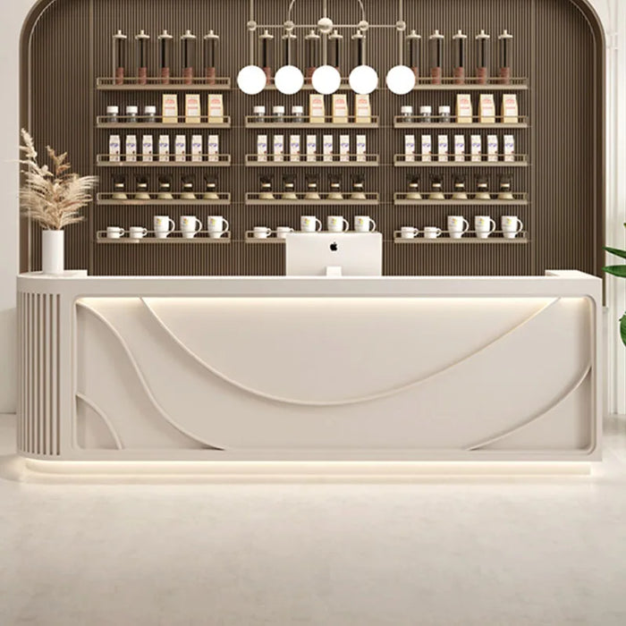 Siting Bar Reception Desk Executive Cashiers Gaming Service Desk Wooden Front Restaurant Schreibtisch Massivholz Wood Furniture