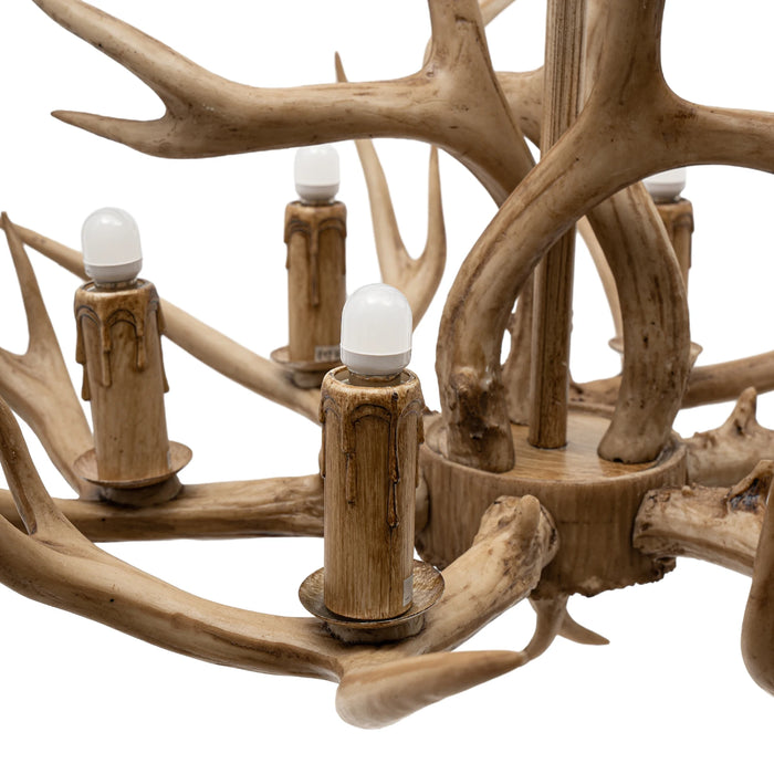 OUKANING Antler 6-Heads Chandelier Deer Horn Candle Light Restauran Lamp H Style For Living Room