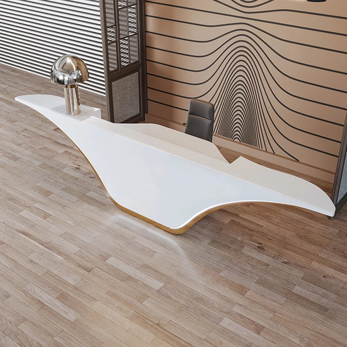 Paint luxury creative cashier special-shaped front desk reception desk custom welcome front desk FRP fashion bar