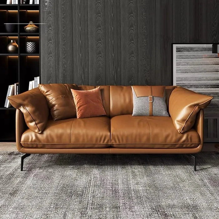 Italian Minimalist SofasFeather Leather Couch Modern Living Room Furniture Small Sofas Apartment Slaapbank Lounge Furniture