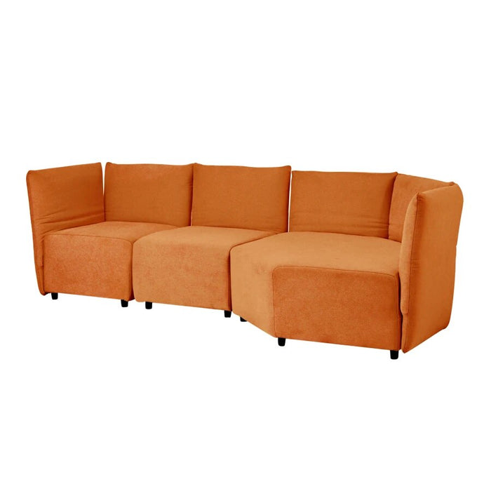 Orange Living Room Sofa Set European Polyester Upholstery Office Adjustable Back Dedroom Free Combination Interior Decoration