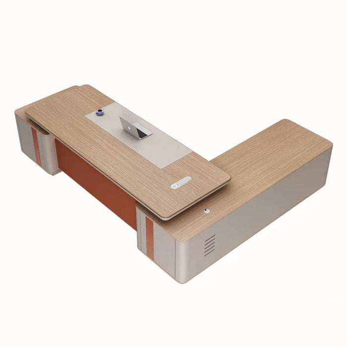 Standing European Office Desk Drawers L Shaped Storage Corner Computer Desk Executive Reception Mesa De Computador Furniture