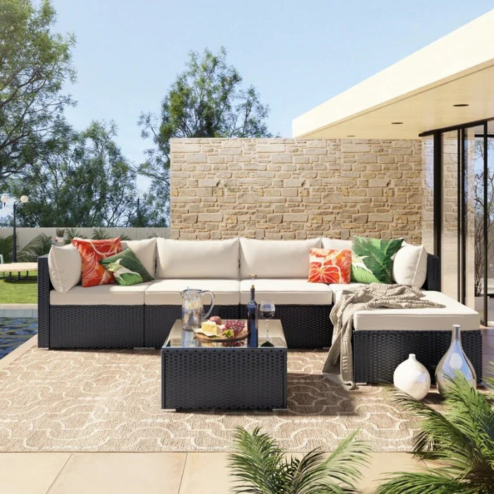 Corner Sofa Thick Removable Cushions Rattan Wicker Lazy Luxury Couch Soutdoor Garden Sectional Meubles De Chambre Furniture Set
