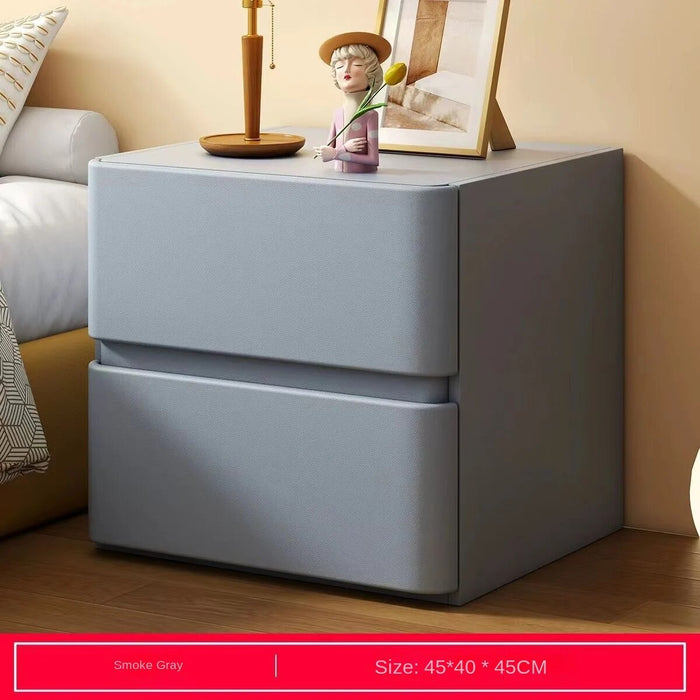 Simple Light Luxury Bedroom Solid Wood Bedside Cabinet Italian Storage House Quiet Wind Bedside Cabinet Modern