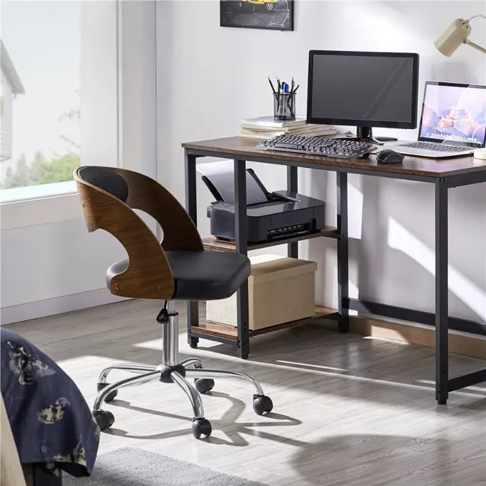 SMILE MART Task Chair with Adjustable Height & Swivel, 264 lb. Capacity, Black office chair  chair