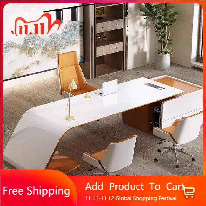 Corner Reception Desk Organizer Executive Studying Work Storage Office Desk Drawers Modern Escrivaninha Para Quarto Furniture