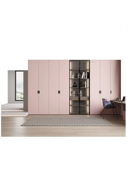 Customized wardrobe for the entire house, one door to the top, imported painted wood veneer molded full series of products