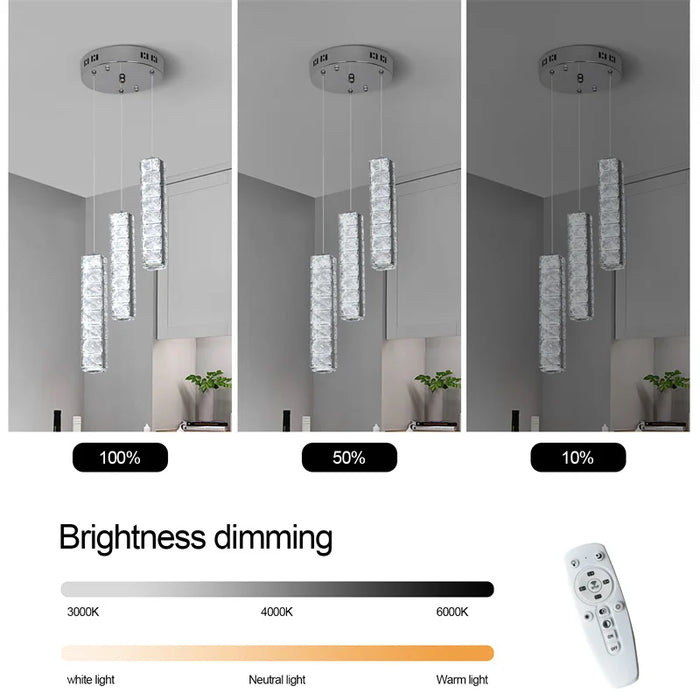 Crystal Ceiling Pendant Light Modern Interior Luxury Decor Room Lamp Living Room Kitchen Led Chandelier Fixtures Bedside Lustre