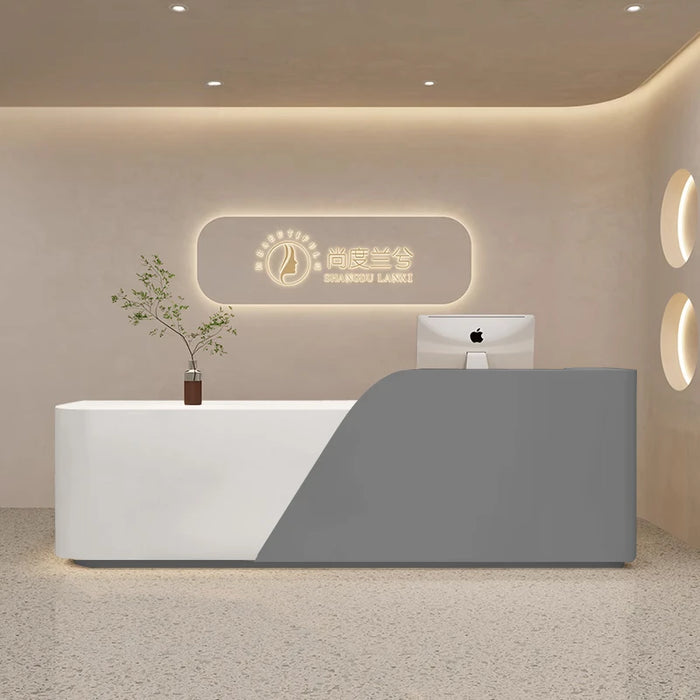 Simple Office Reception Desk Conference Modern Information Cashier Counter Checkout Store Pulpito Para Igreja Salon Furniture