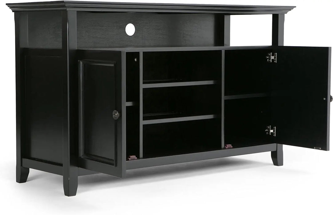 SIMPLIHOME Amherst SOLID WOOD Universal TV Media Stand, 54 inch Wide , Transitional, Living Room Entertainment Center