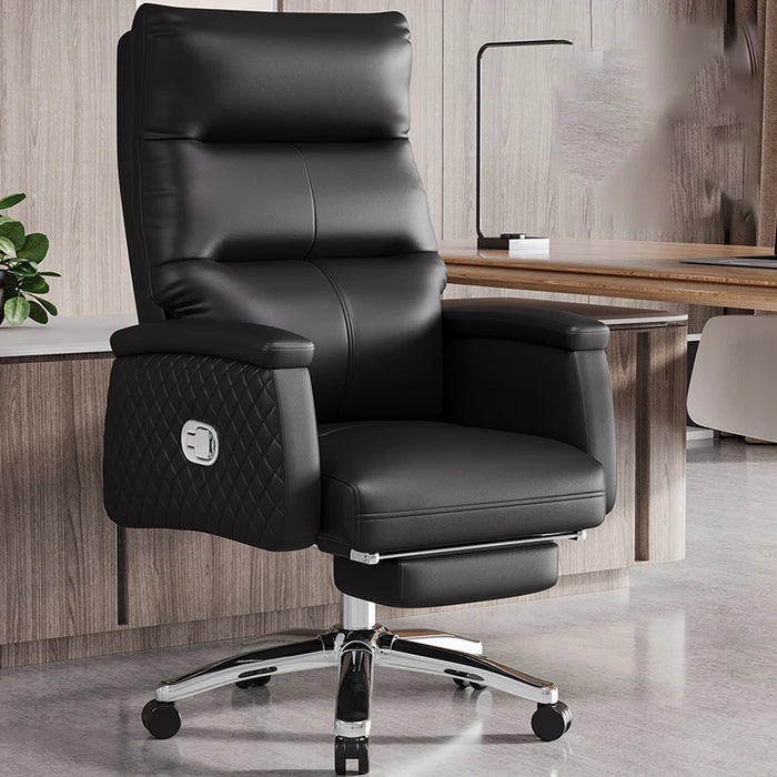 Cushion Swivel Office Chair Leather Waiting Ergonomic Nordic Armchairs Working Foot Rest Cadeira Presidente Office Furniture