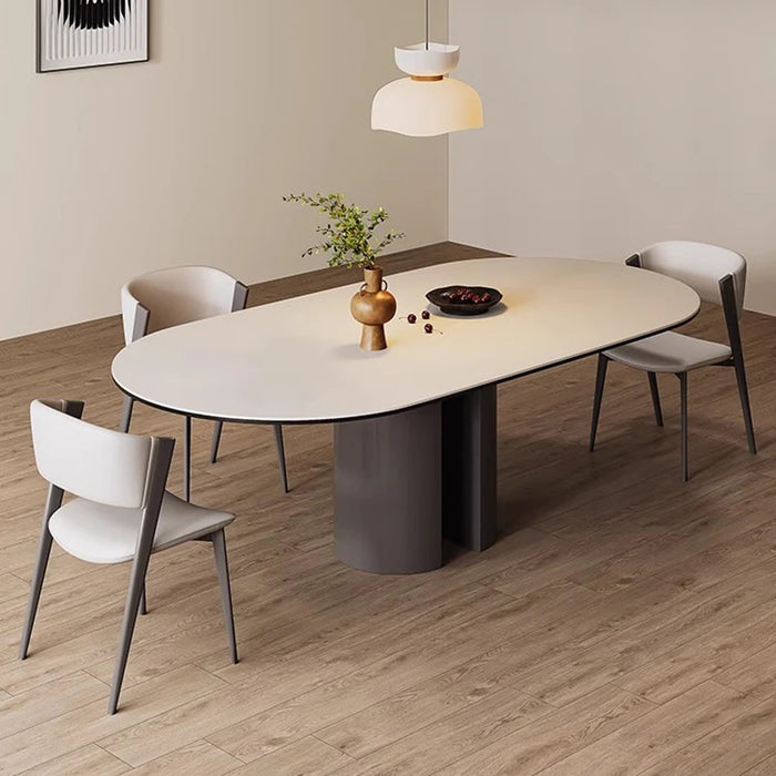 Oval Small Apartmen Dining Table White Restaurant Modern Nordic Coffee Tables Center Entryway Mesas De Comedor Kitchen Furniture