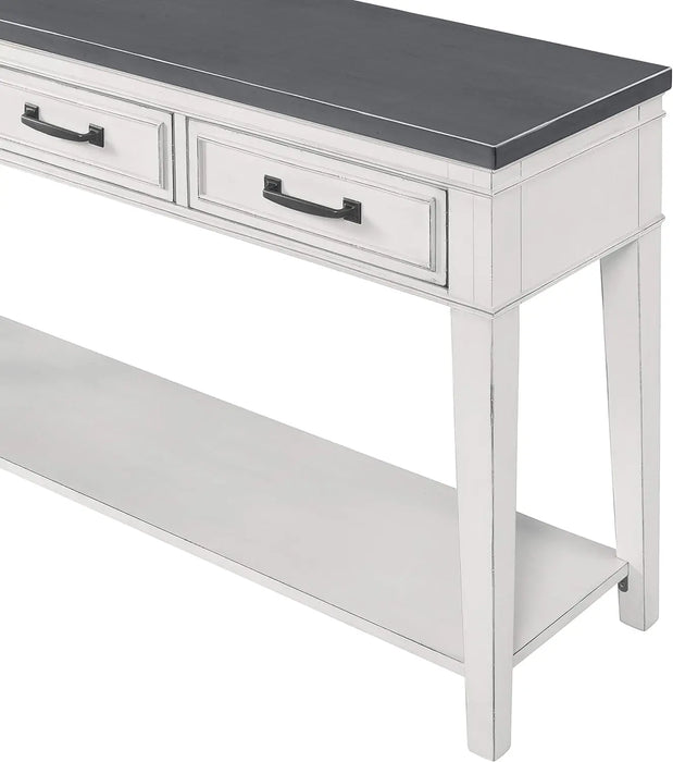 Del Mar Sofa Table, Antique White and Grey Modern Tv Stand  Mueble Salon Tv