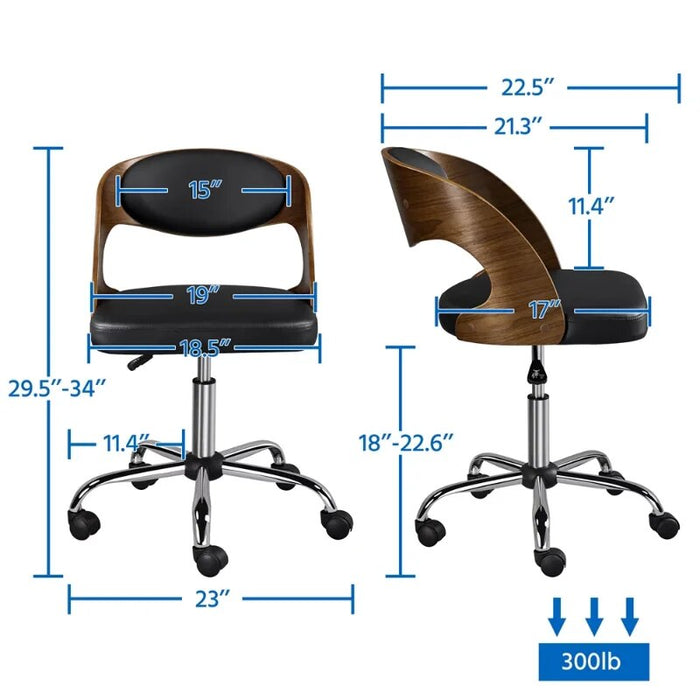 SMILE MART Task Chair with Adjustable Height & Swivel, 264 lb. Capacity, Black office chair  chair