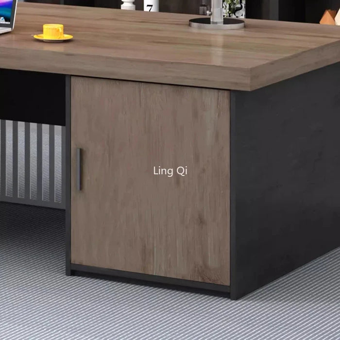 Dark Wood Free Shipping Office Desk L Shaped Executive Vanity Computer Desks Mid Century Wood Mesa Escritorio Office Furniture
