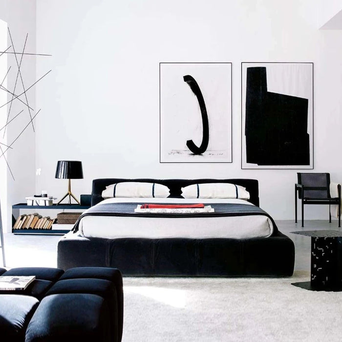 Italian minimalist master bedroom cloth bed 1.5 1.8m modern simple light luxury double bed tatami wedding bed