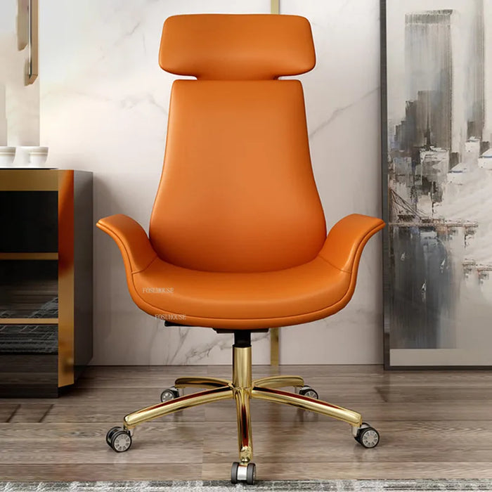 Italian Light Luxury Leather Office Chairs Modern Nordic Computer Chair Lift Swivel Chair Backrest Gaming Chair Office Furniture