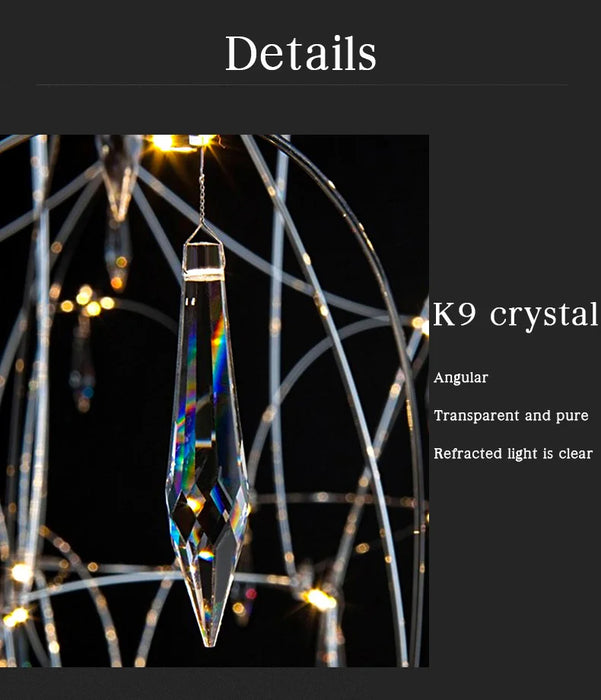 Crystal Chandelier Modern Pendant Light For Living Dining Room Bedroom Hanging Lamps For Ceiling Home Decor Lighting Chandelier
