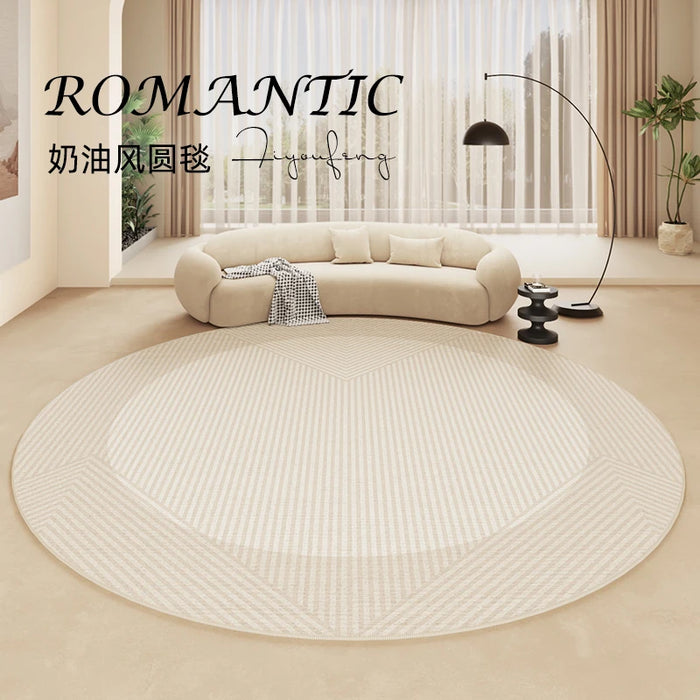 Cream Style Carpets for Living Room Light Luxury Bedroom Decor Plush Carpet Fluffy Soft Bedside Rug Home Thicken Round Floor Mat