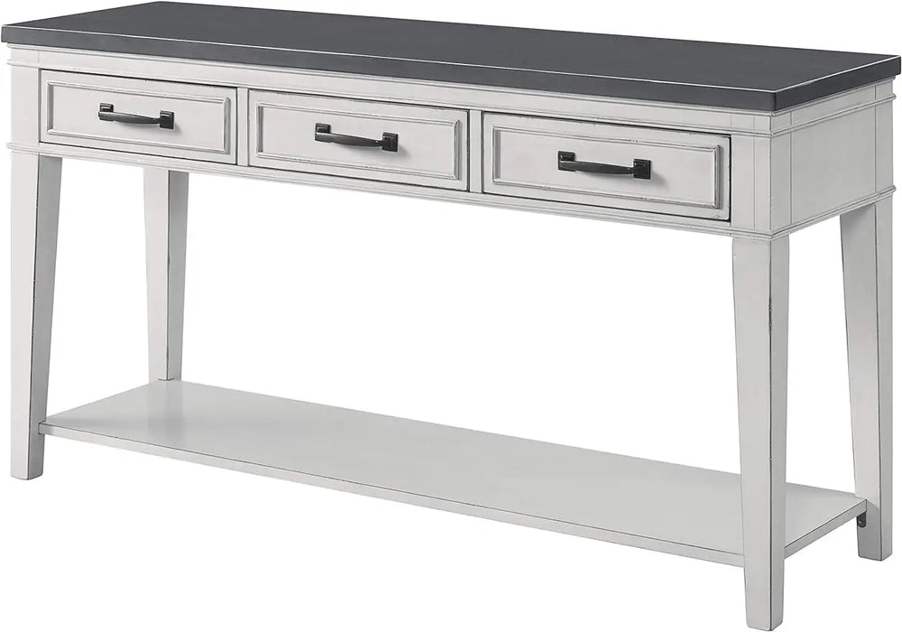 Del Mar Sofa Table, Antique White and Grey Modern Tv Stand  Mueble Salon Tv