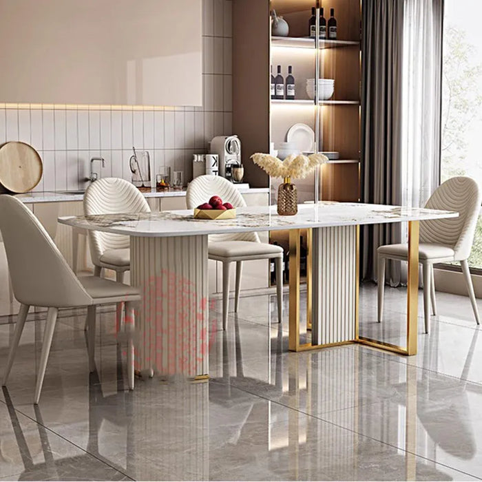 Simple Marble Dining Table Nordic Minimalist Rectangle Design Dining Table Italian Style Mesa De Comedor Kitchen Furniture