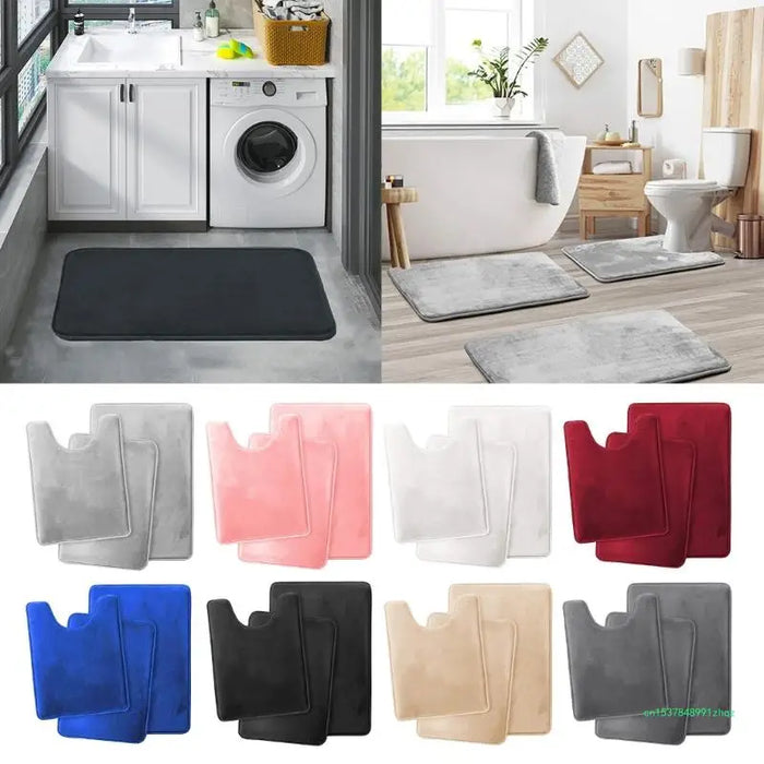Set of 3 Bathroom Rugs Bath Mat NNonslip Shower Carpets Toilet Mats Super Absorbent Floor Mat European Hotel Decoration