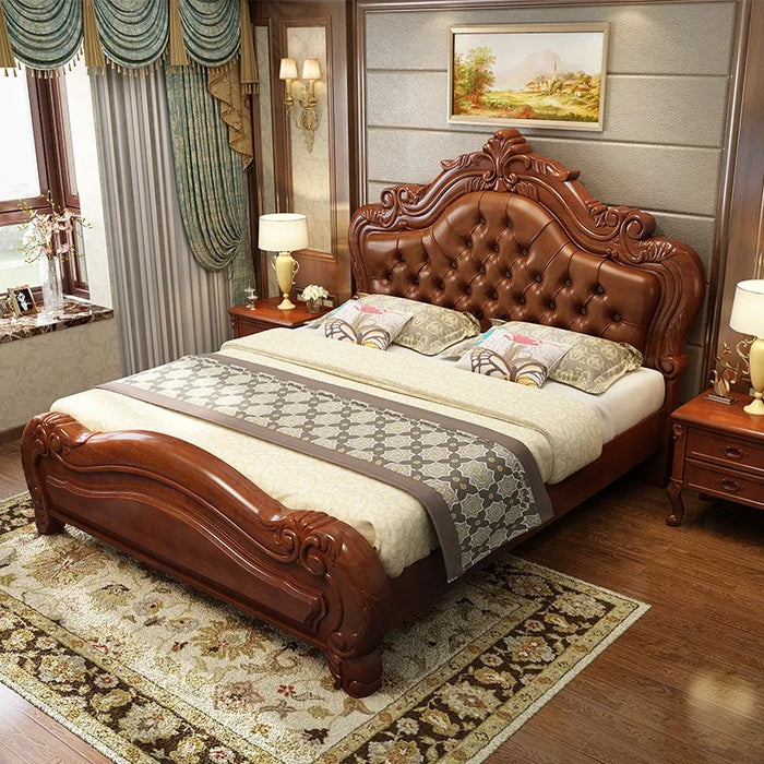 Modern Luxury Kids Double Bed Wood High End Headboard King Size Double Bed Kids Sleeping Lit Deux Place Bedroom Furniture