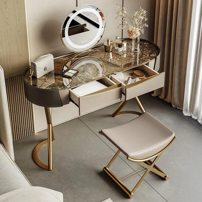 Luxury Nordic Vanity Tables Storage Cabinet Design Creative Vanity Tables Mirror Makeup Tavolo Trucco Bedroom Furniture WZ50VT